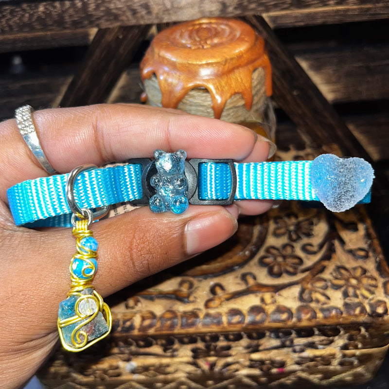 Medium Black & Blue Cat Collars