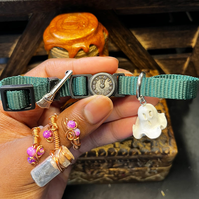 Small Purple & Green Cat Collars