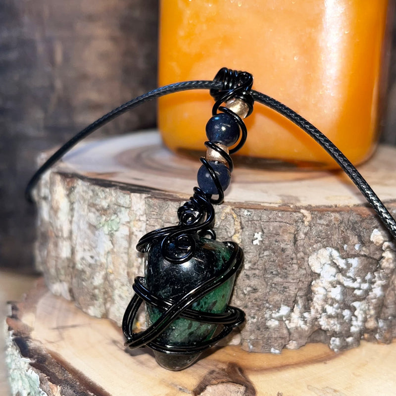 Ruby Zoisite Crystal Necklace