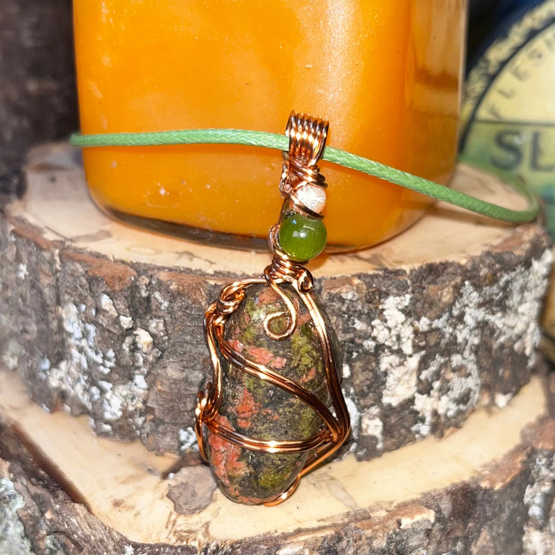 Unakite Tumbled Necklaces