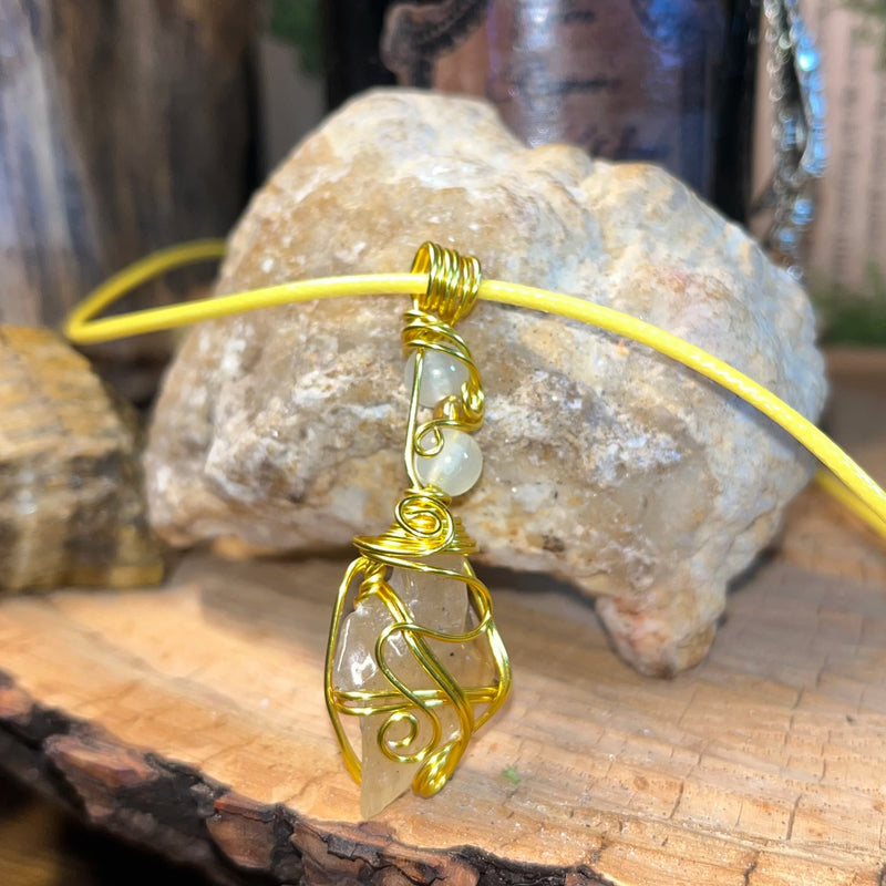 Citrine Calcite Crystal Necklaces