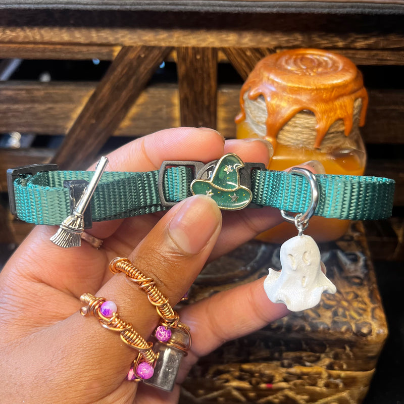 Medium Purple & Green Cat Collars