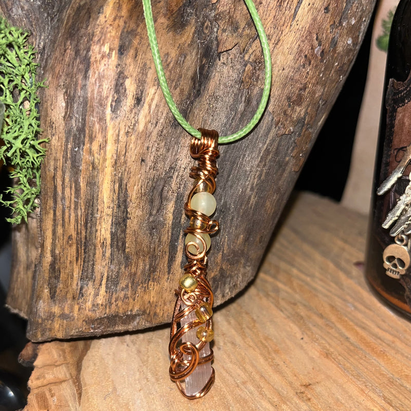 Raw Selenite Crystal Necklaces