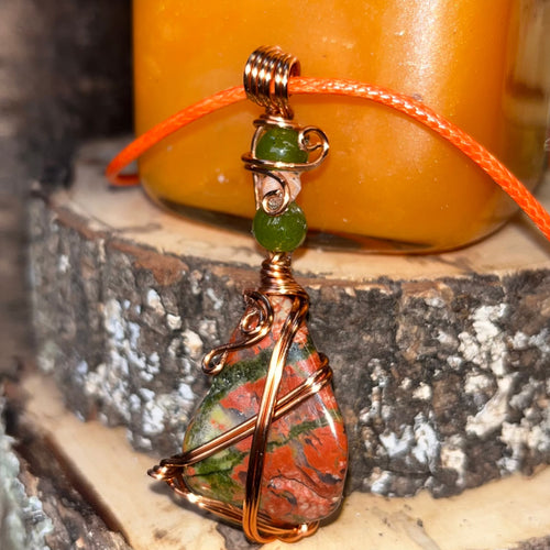 Unakite Tumbled Necklaces