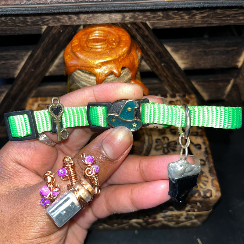 Small Purple & Green Cat Collars