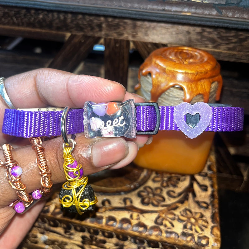 Medium Purple & Green Cat Collars