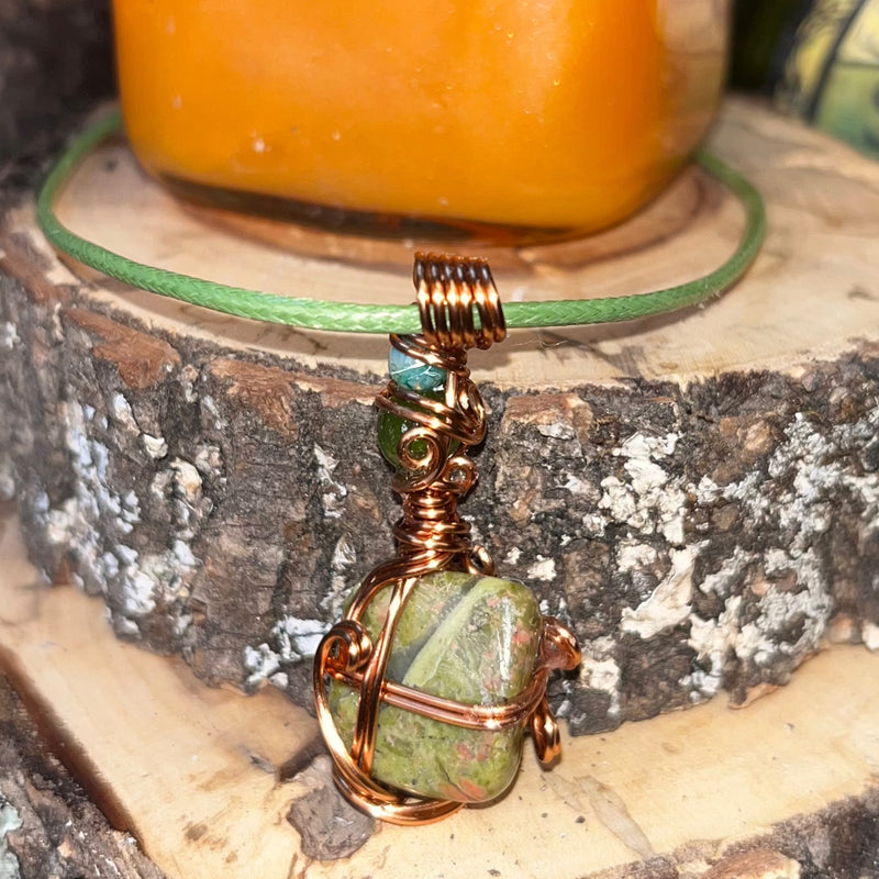 Unakite Tumbled Necklaces