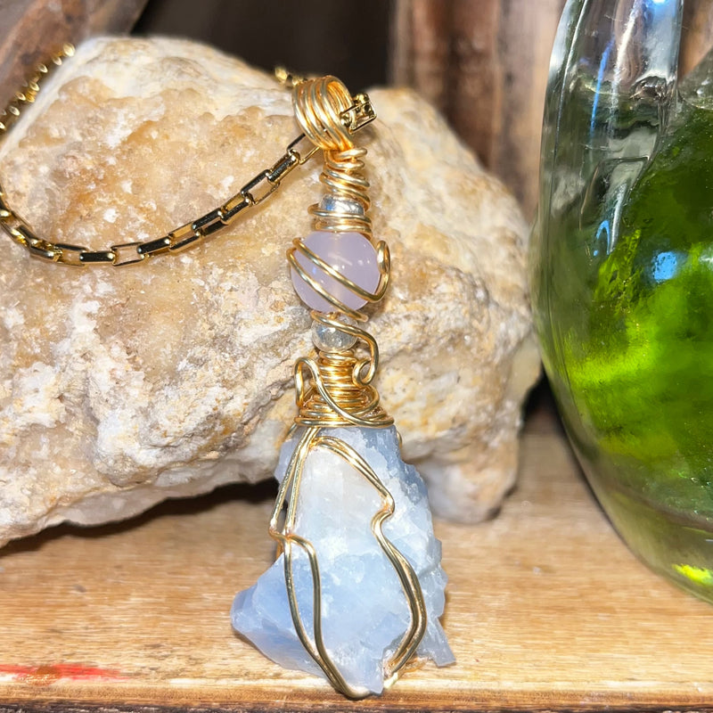 Blue Calcite Crystal Jewelry