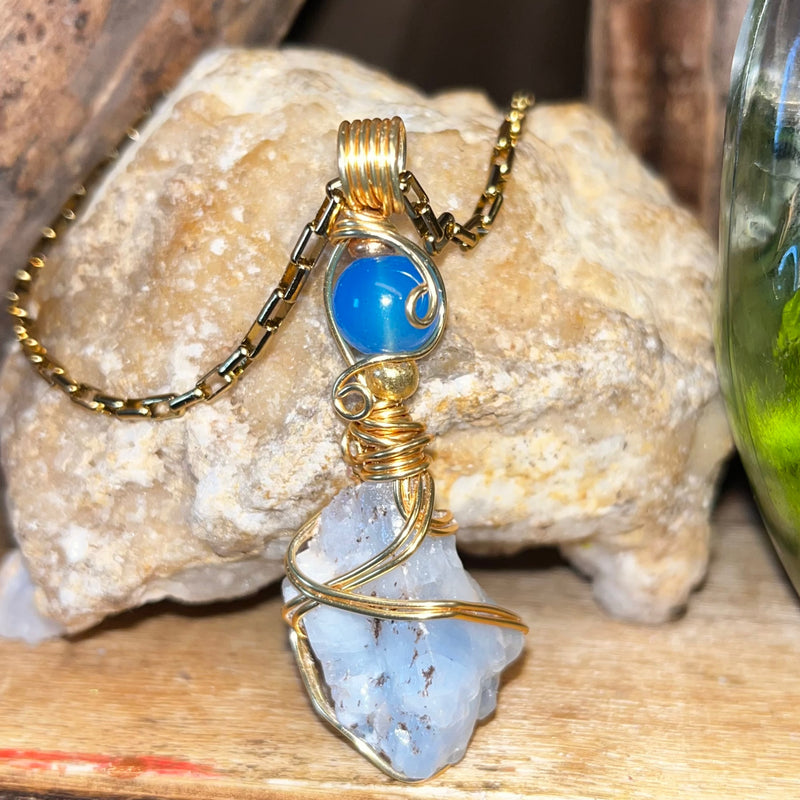 Blue Calcite Crystal Jewelry