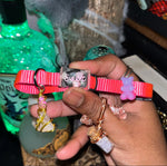 Medium Pink & Cream Cat Collars