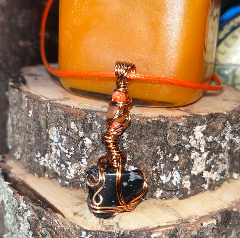 Snowflake Obsidian Necklace