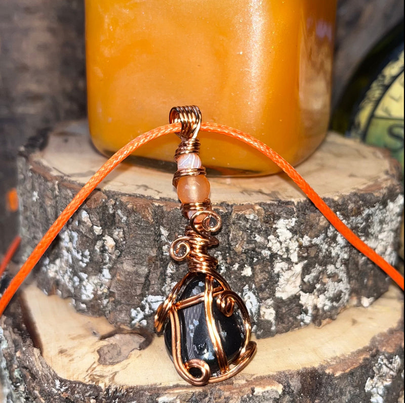 Snowflake Obsidian Necklace