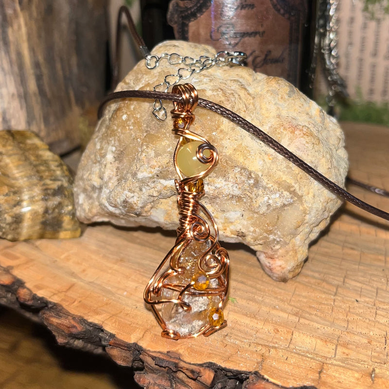 Citrine Calcite Crystal Necklaces