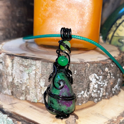Ruby Zoisite Crystal Necklace