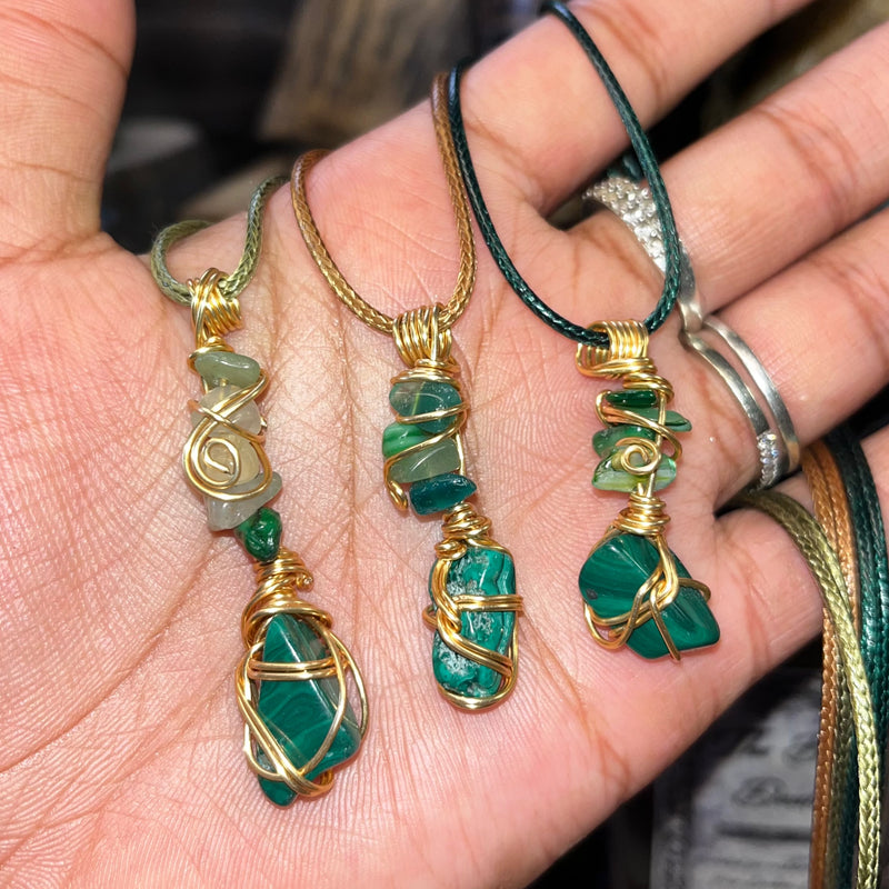 Malachite Crystal Necklaces