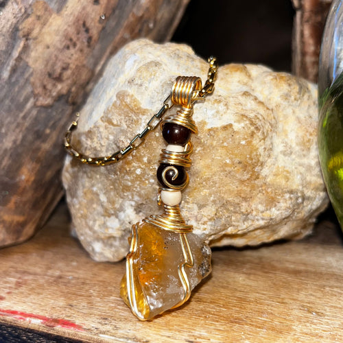 Honey Calcite Crystal Necklaces