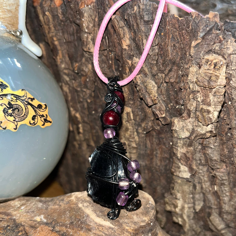 Black Obsidian Crystal Necklaces