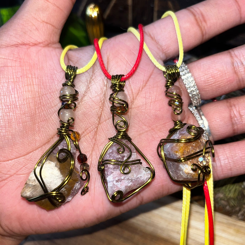 Morganite Crystal Necklaces