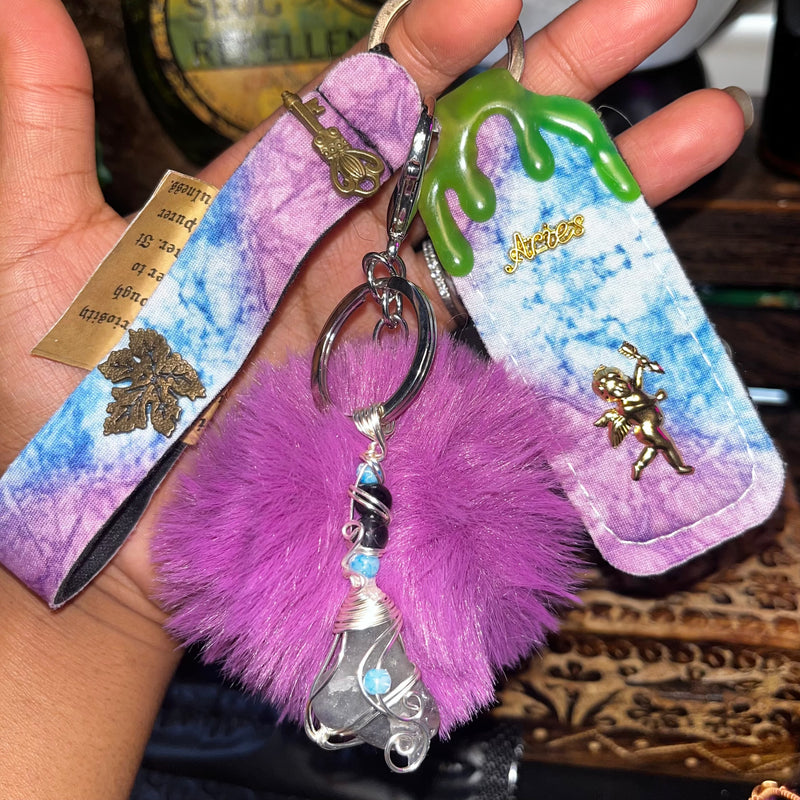 Aries Crystal Key Chains