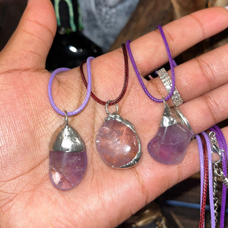 Amethyst Crystal Necklace Jewelry