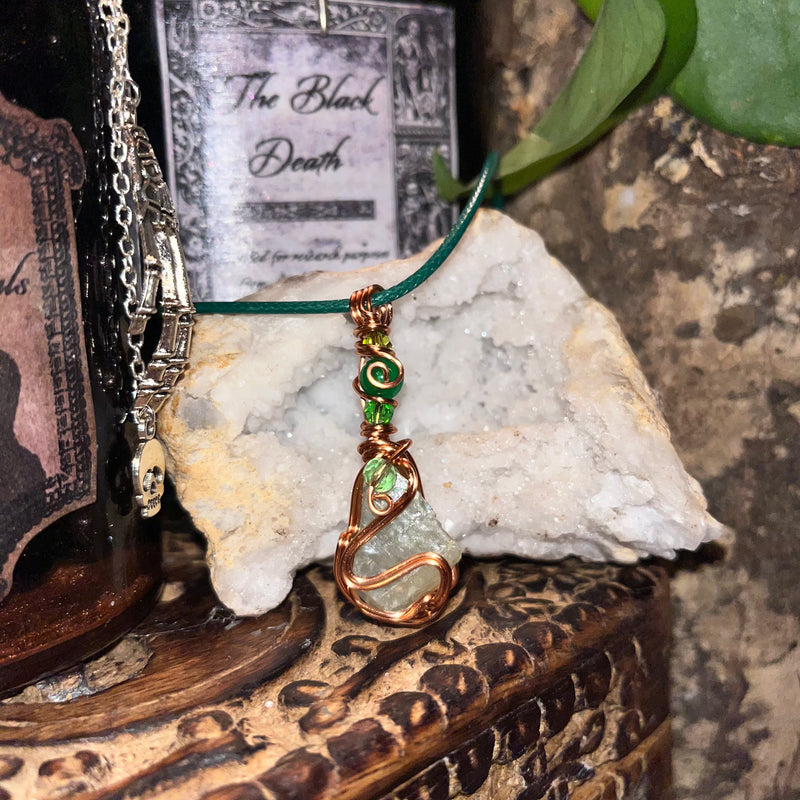 Green Calcite Crystal Necklaces