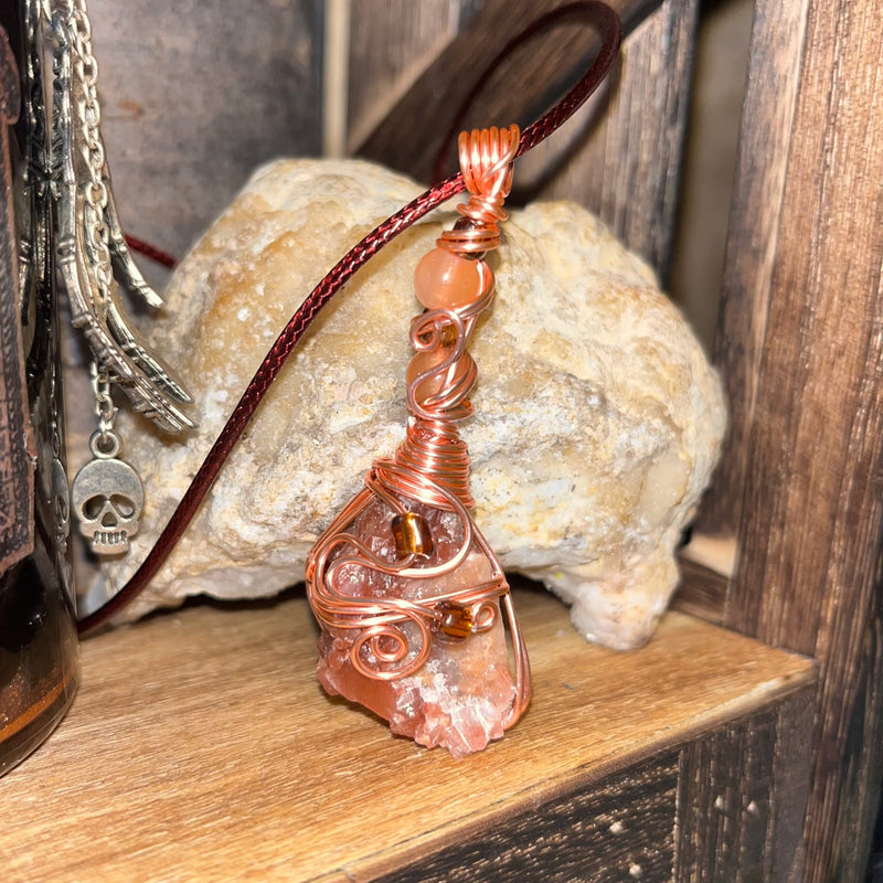 Red Calcite Crystal Necklaces