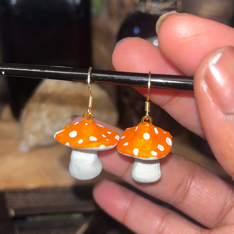 Handmade Mushroom Earrings