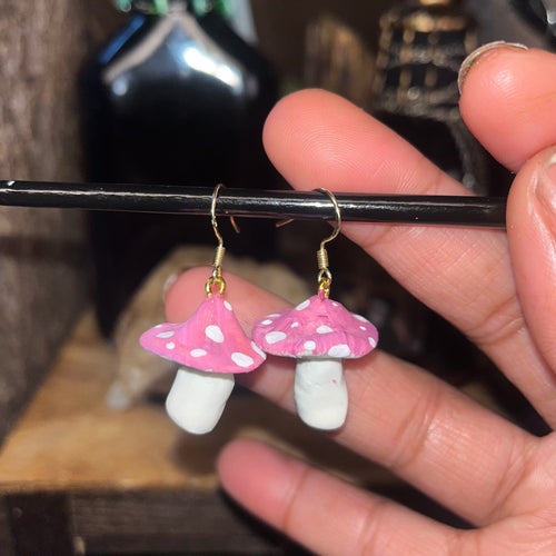 Handmade Mushroom Earrings