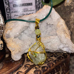 Green Calcite Crystal Necklaces