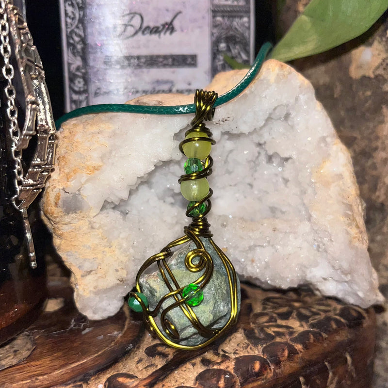 Sea Jasper Leather Necklace