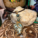 Sea Jasper Leather Necklace