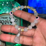 Raw Crystal Evil Eye Bracelets