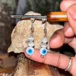 Silky Silver Evil Eye Earrings