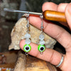 Silky Silver Evil Eye Earrings