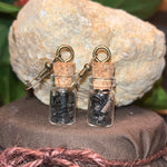 Black Tourmaline Mini Capsule Earrings