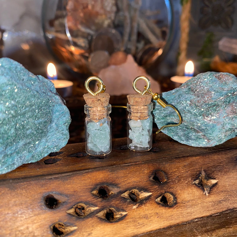 Green Quartz Capsule Earrings