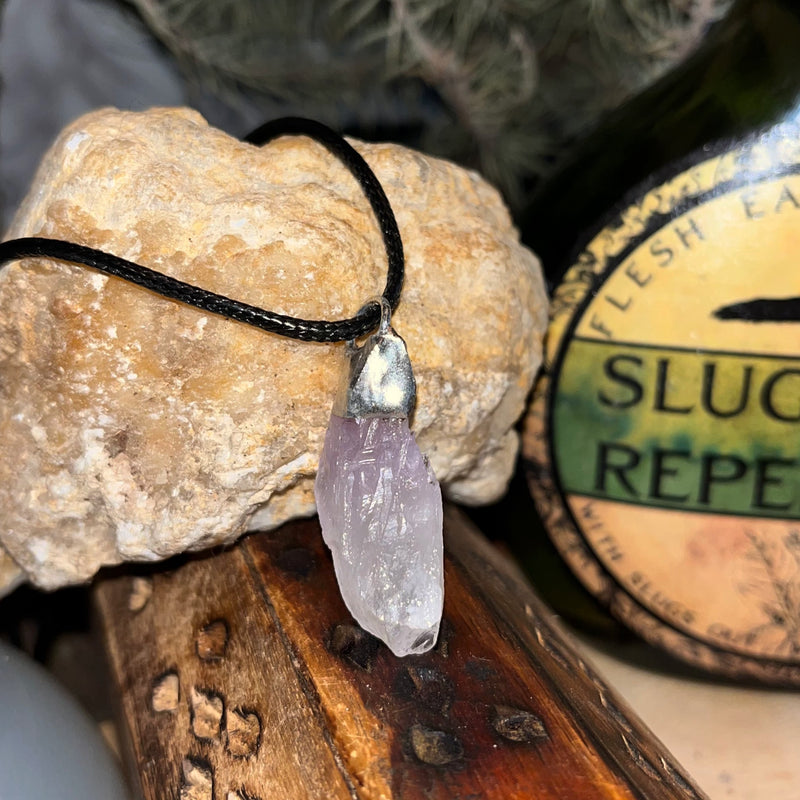 Silver Dipped Raw Cut Amethyst