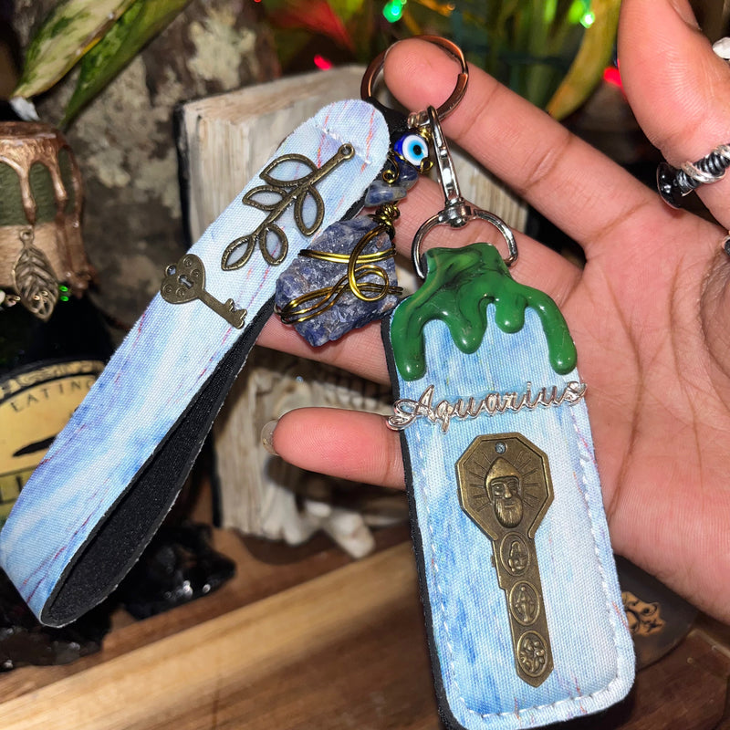 Aquarius Crystal Key Chains