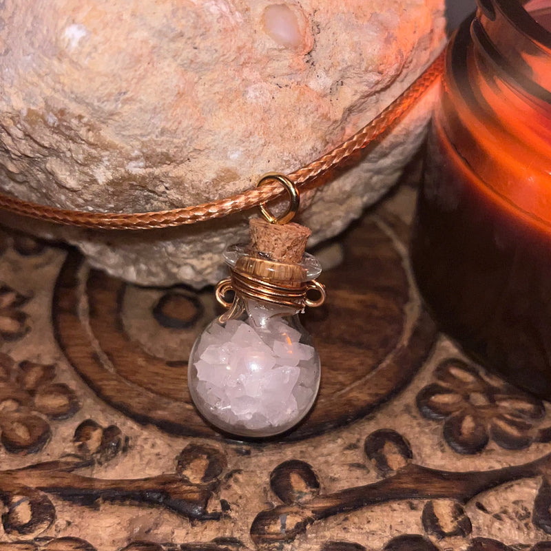 Rose Quartz Spell Jar Necklace