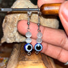 Silky Silver Evil Eye Earrings