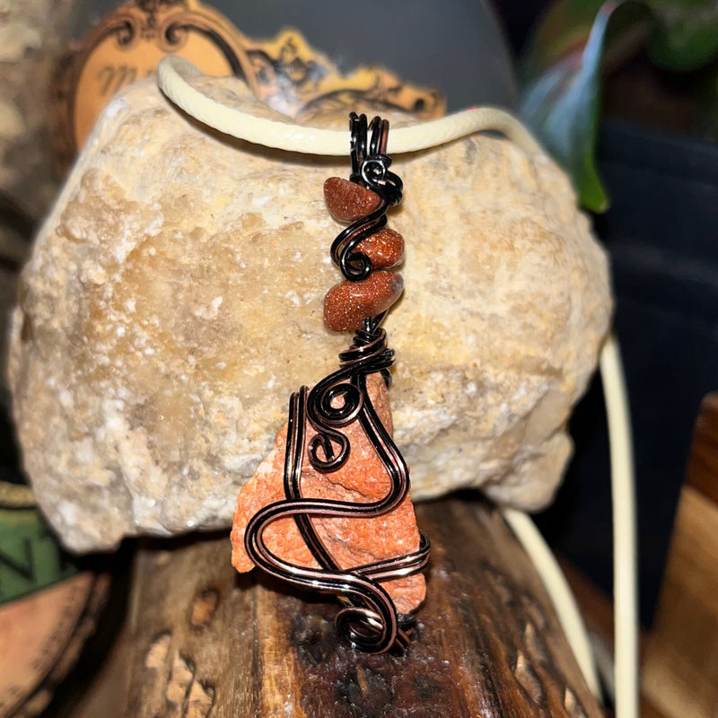 Orange Calcite Crystal Necklace