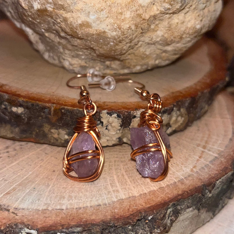 Strawberry Dome Amethyst Earrings