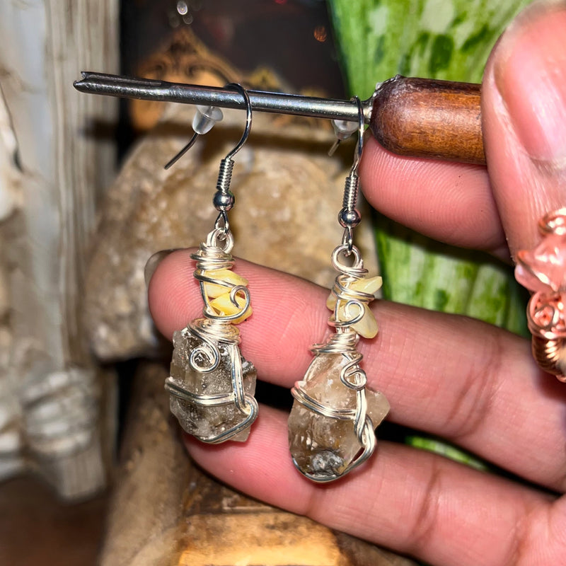 Raw Cut Crystal Earrings