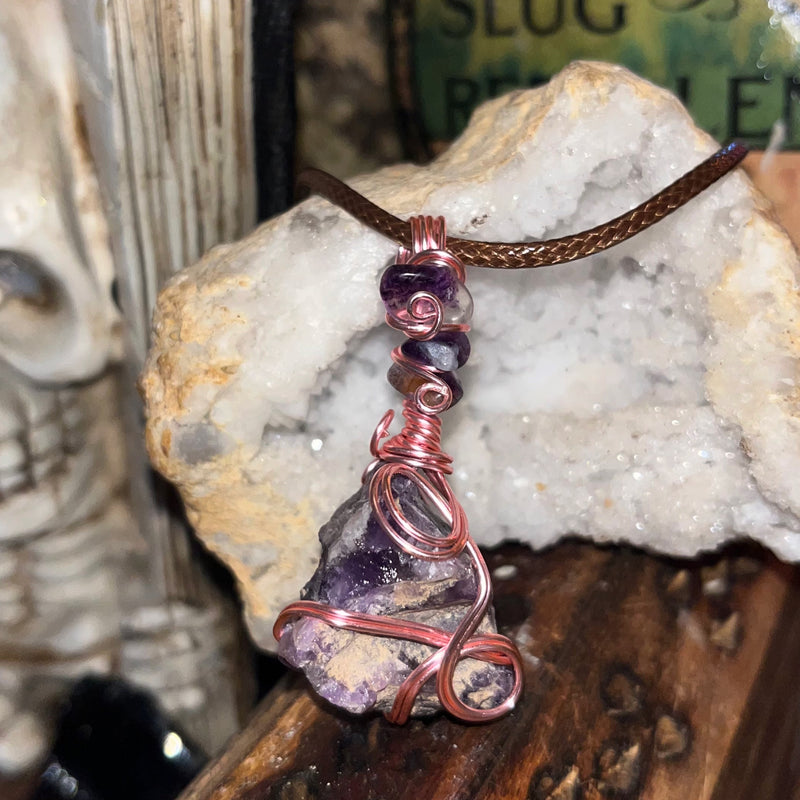 Raw Amethyst Crystal Necklaces